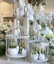 Charger l'image dans la galerie, Cage décorative métal blanc PM H35xL24cm
