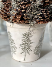 Charger l&#39;image dans la galerie, Cache pot céramique nature écru/vert PM H12xL11cm
