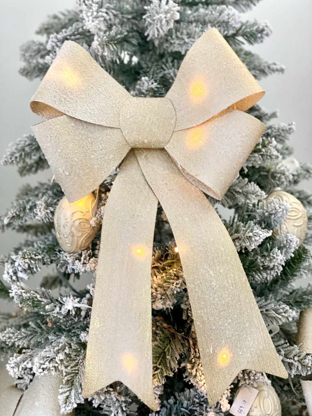 Noeud doré lumineux led GM H50xL40cm