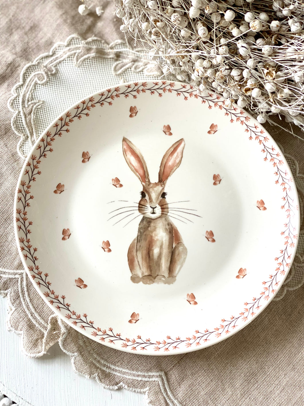 Assiette céramique lapin