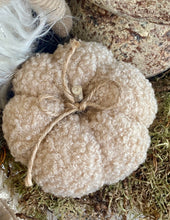 Charger l'image dans la galerie, Citrouille beige en bouclette PM H6xL7cm
