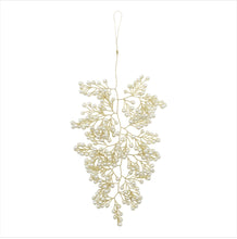 Charger l'image dans la galerie, Suspension perles métal doré /crème H15xL10cm
