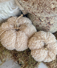 Charger l'image dans la galerie, Citrouille beige en bouclette PM H6xL7cm
