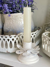 Charger l'image dans la galerie, Porte chandelle métallique antique crème H5xL6cm

