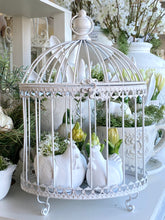 Charger l'image dans la galerie, Cage décorative métal blanc PM H35xL24cm
