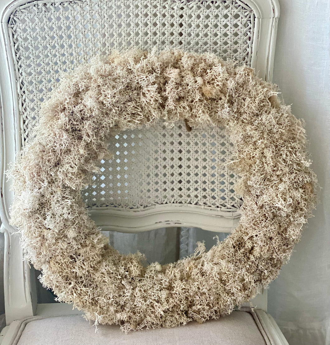 Couronne lichen crème 40cm