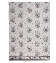 Charger l&#39;image dans la galerie, Torchon de cuisine beige avec motifs cerf 100%coton 50x70cm
