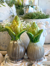 Charger l'image dans la galerie, Bulbe fleur céramique jaune pastel GM H12xL5cm

