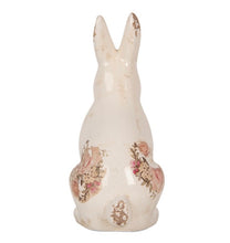 Charger l'image dans la galerie, Lapin céramique décor fleurs PM H22xL13cm
