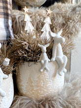 Charger l'image dans la galerie, Cache pot sapins beige/blanc PM H30xL15cm
