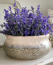 Charger l'image dans la galerie, Vase céramique beige/ lavande GM H9xL20cm
