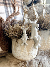 Charger l'image dans la galerie, Cache pot sapins beige/blanc PM H30xL15cm
