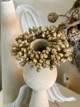 Charger l&#39;image dans la galerie, Anneau de bougeoir décoratif doré ancien /pailleté 7cm
