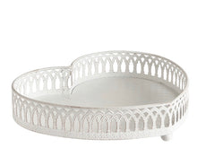 Charger l'image dans la galerie, Plateau ajouré coeur métal blanc GM 28x7cm

