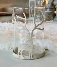 Charger l&#39;image dans la galerie, Photophore élégant cerf beige PM H13xL10cm
