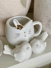 Charger l'image dans la galerie, Couple d’oiseaux en céramique blanche H7xL9cm
