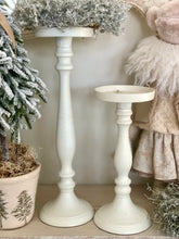 Charger l&#39;image dans la galerie, Bougeoir haut métallique crème PM H25xL11cm
