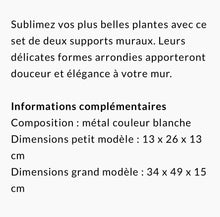 Charger l'image dans la galerie, Set de 2 supports muraux en métal blanc
