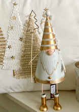 Charger l&#39;image dans la galerie, Gnome blanc et doré H32xL12cm
