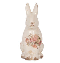 Charger l'image dans la galerie, Lapin céramique décor fleurs PM H22xL13cm
