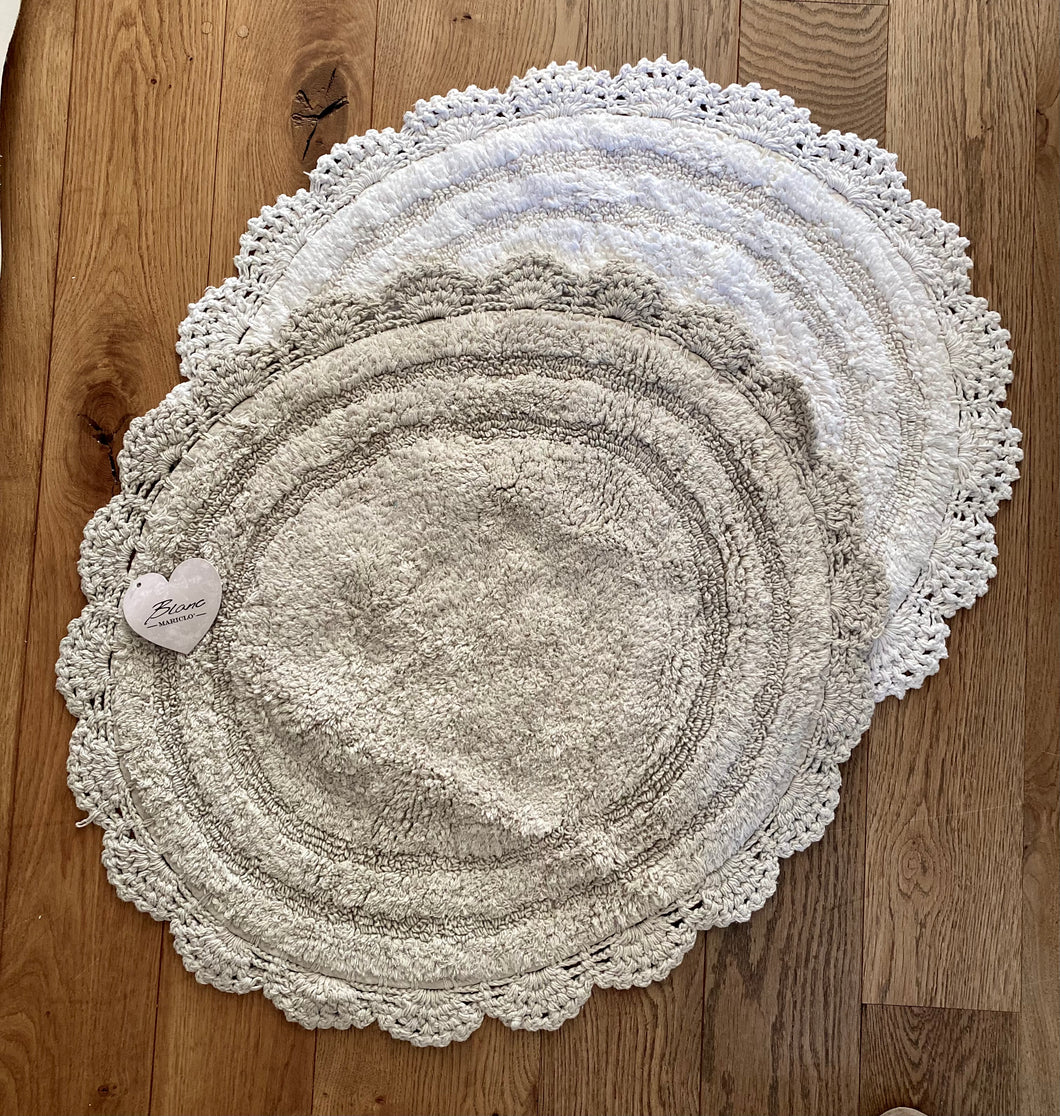 Tapis rond en coton taupe 55cm