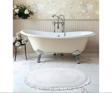 Charger l'image dans la galerie, Tapis de bain ovale coton blanc cassé 50x80cm
