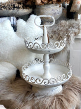 Charger l'image dans la galerie, Serviteur métallique blanc patiné H45xL28cm
