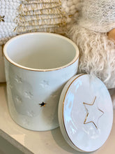 Charger l'image dans la galerie, Boîte ronde céramique blanc/doré H13xL11cm
