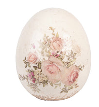 Charger l'image dans la galerie, Œuf céramique décor fleurs H16xL14cm
