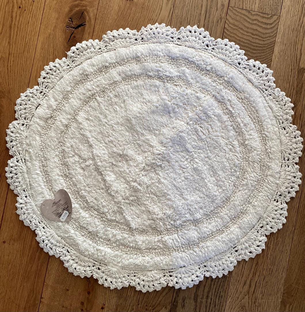 Tapis rond en coton écru 55cm